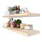 Sorbus Wood Floating Shelves for Wall - 35” Solid Wood Wall Shelves for Bathroom Decor, Books, Bedroom & Living Room - Set of 2 Black Wall Mounted Kitchen Shelves - Durable 100% Premium Solid Pine